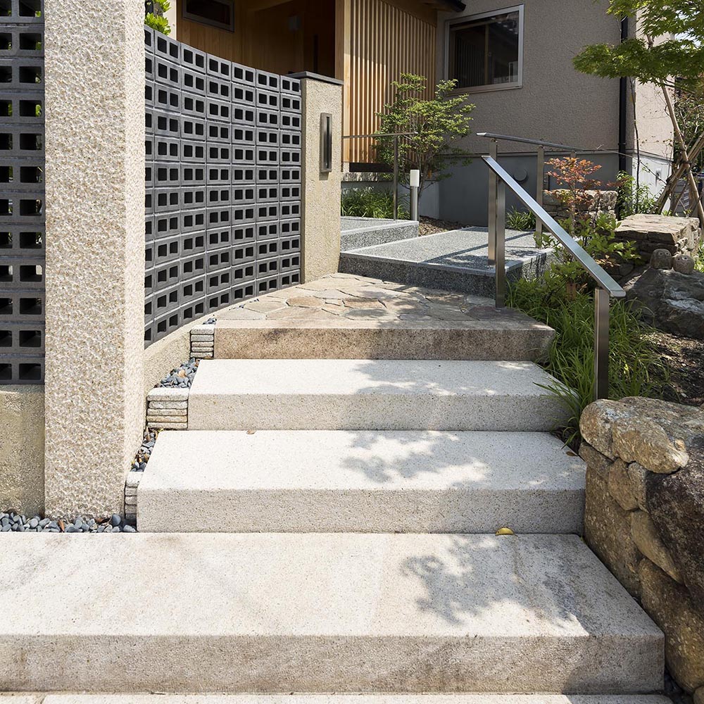 御影直橋 錆 五面ビシャン仕上げ | 造園資材館