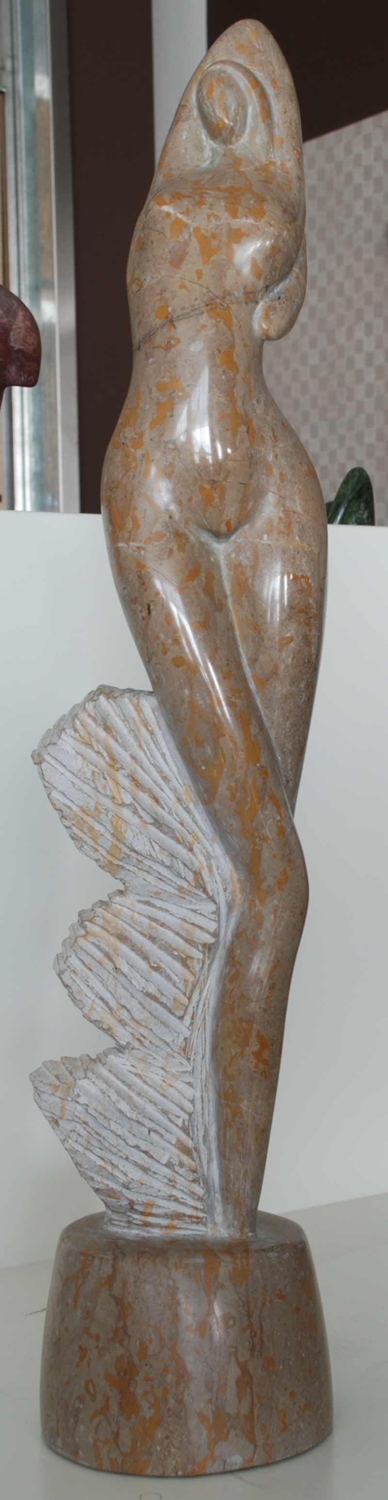 大理石 オブジェ マロン(茶+白) | 造園資材館