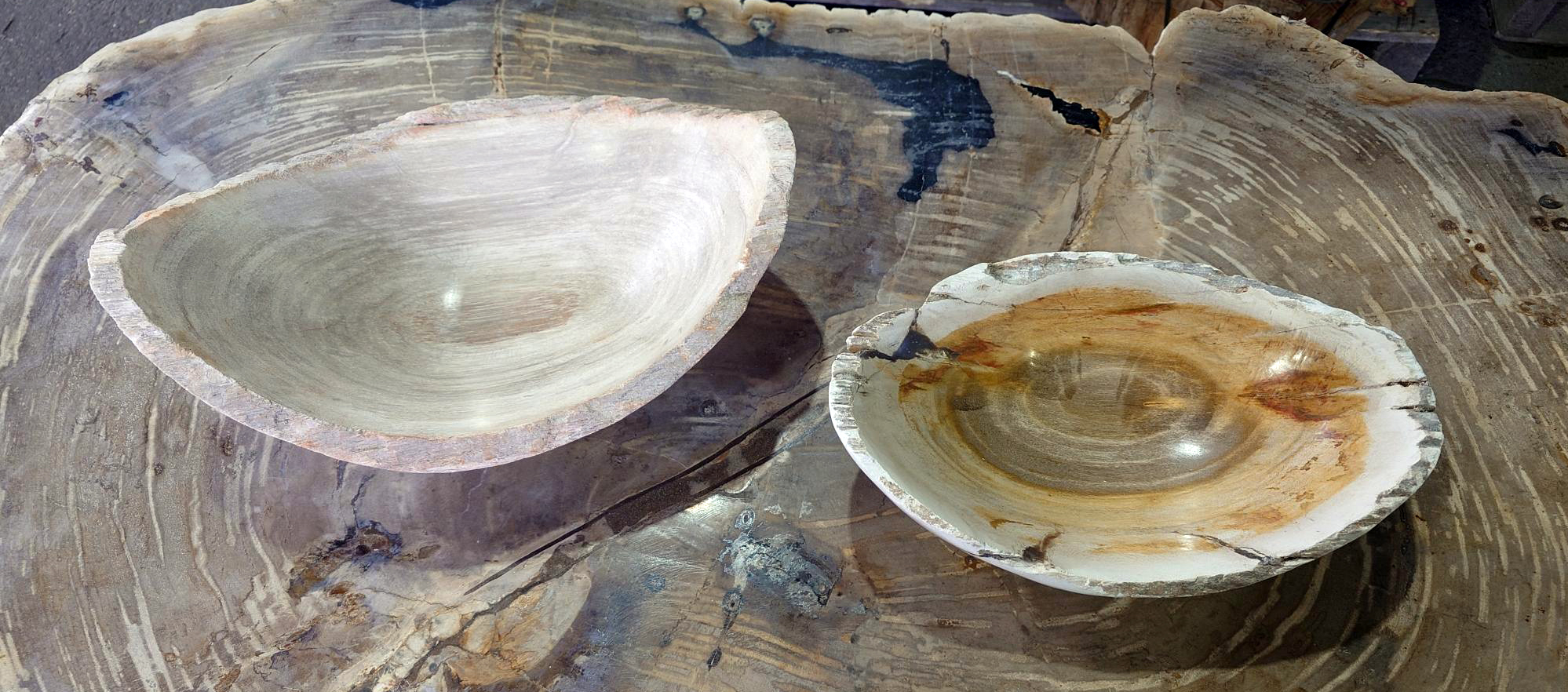 木化石　刻（とき）ウォーターボウル | 造園資材館