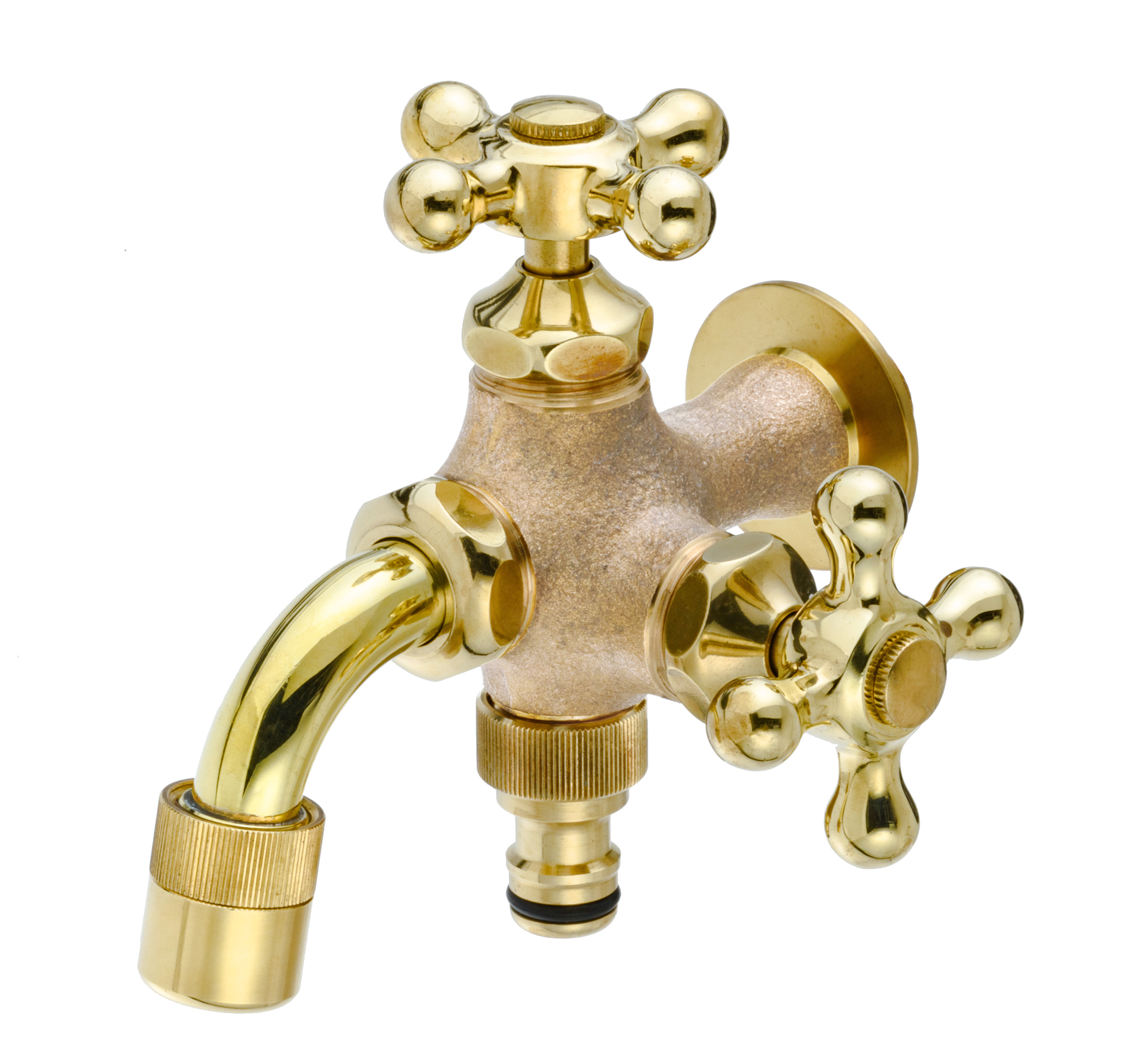 二口万能胴長水栓 鋳肌 | 造園資材館