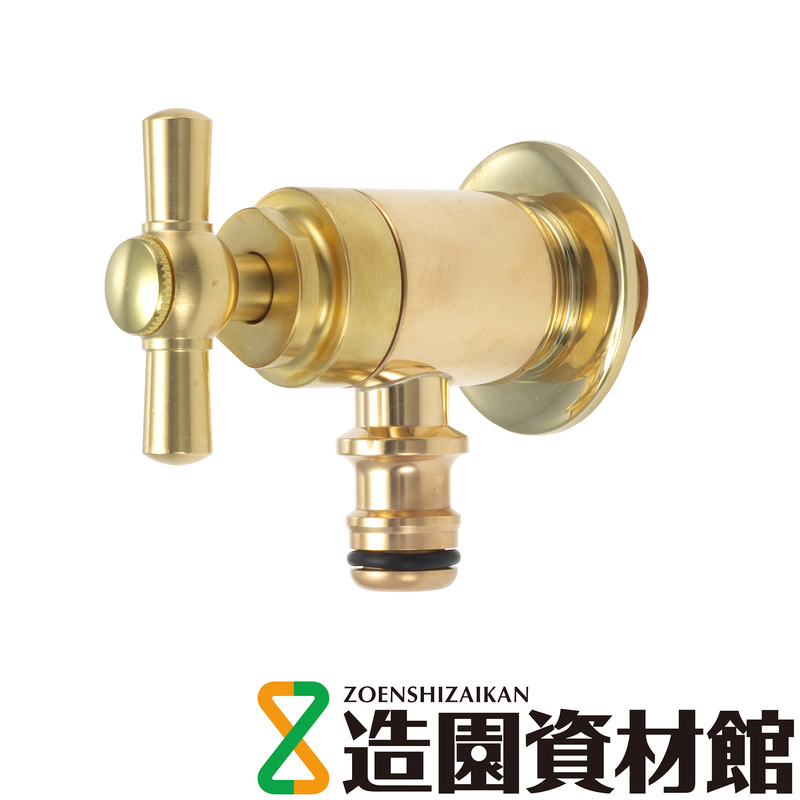 ホース接続水栓一文字ハンドル 研磨 | 造園資材館