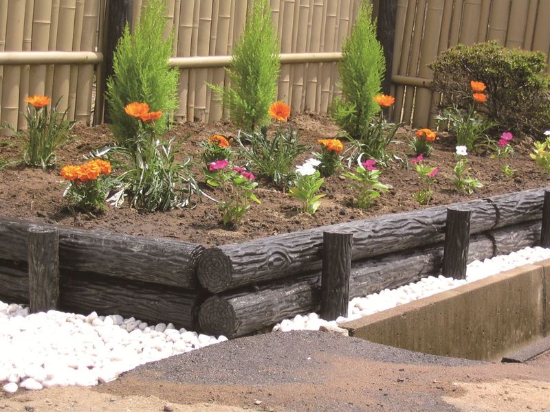 100φ擬木丸太 ダークブラウン | 造園資材館