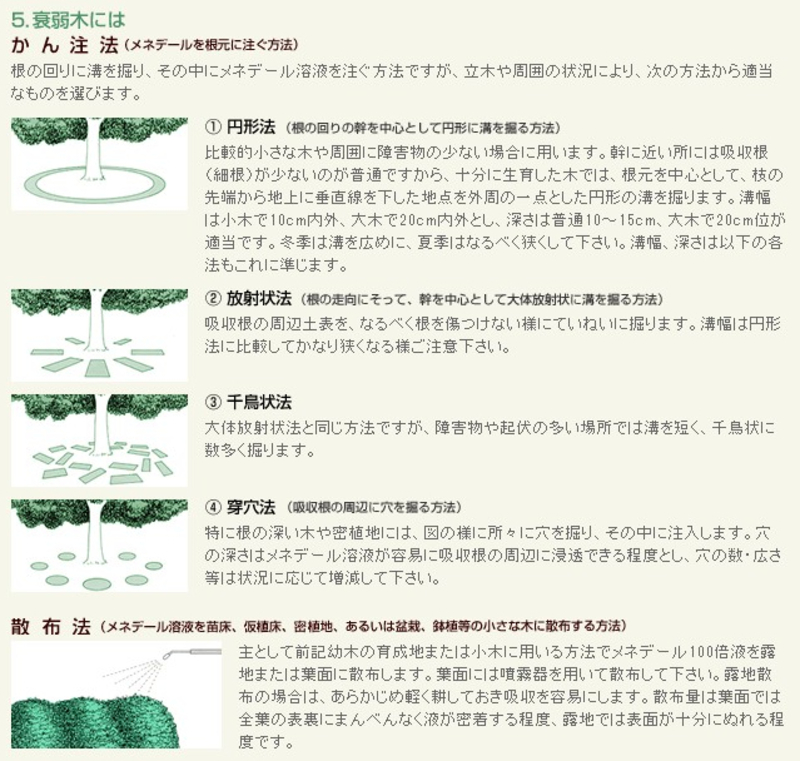 メネデール 樹幹注入液 | 造園資材館